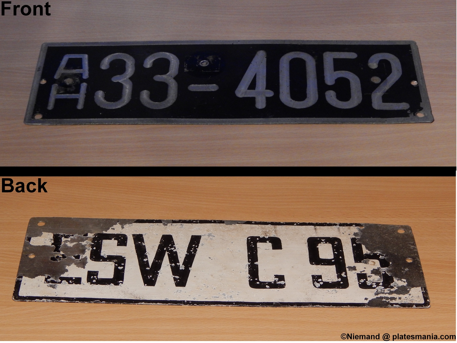ESW C 95, License plate without vehicle 