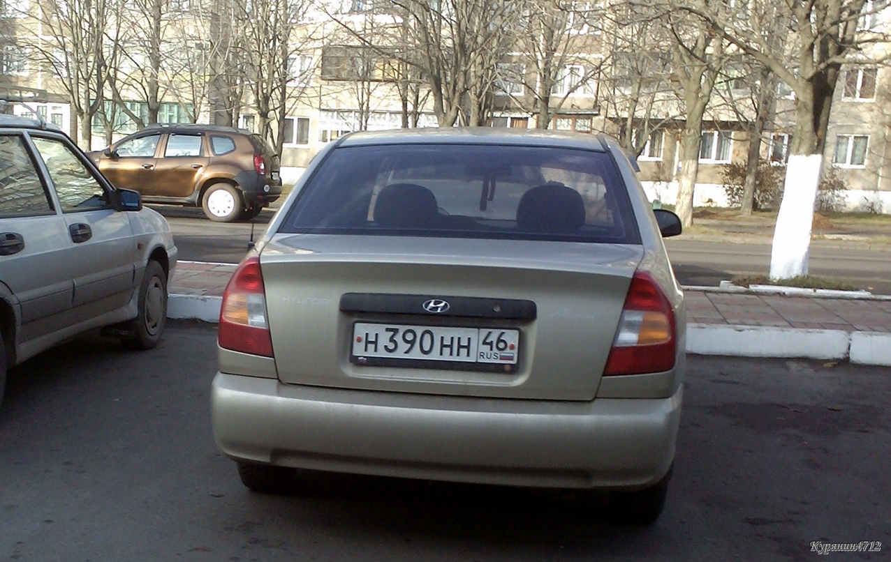 н 390 нн 46, Hyundai Accent 2nd gen Sedan (LC), 1999–2003 (–2016 for others)