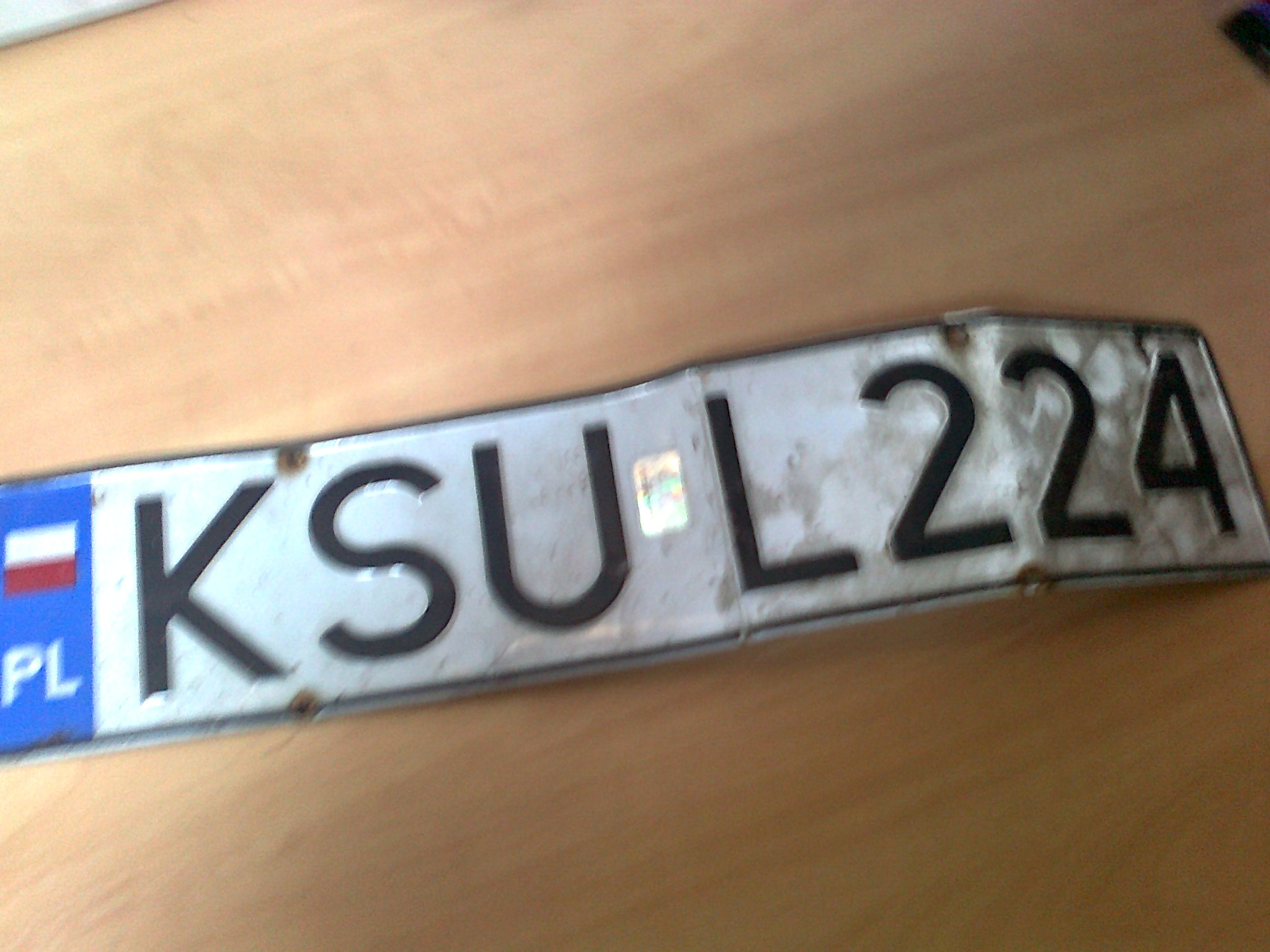 KSU L224, License plate without vehicle 