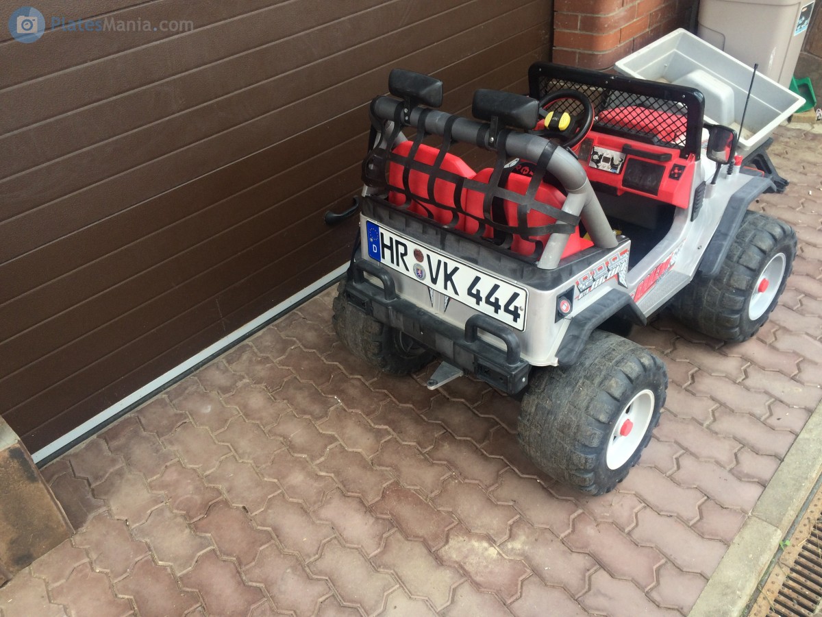 HR VK 444, License plate without vehicle 